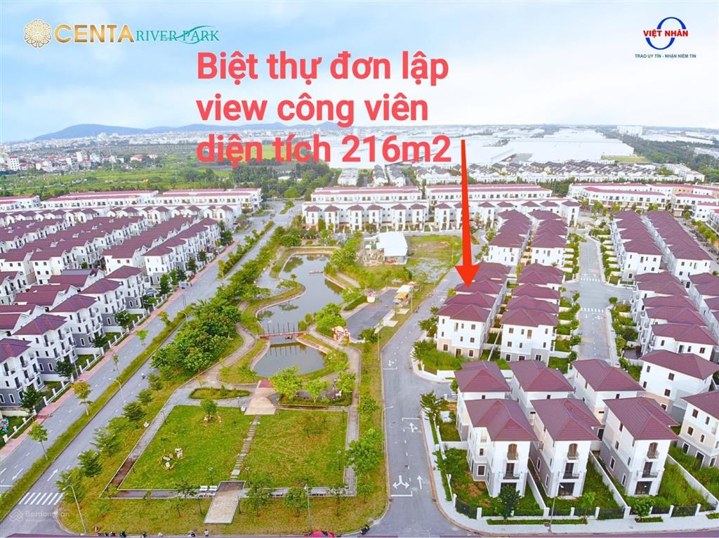 Biệt thự đơn lập view công viên kđt centa city