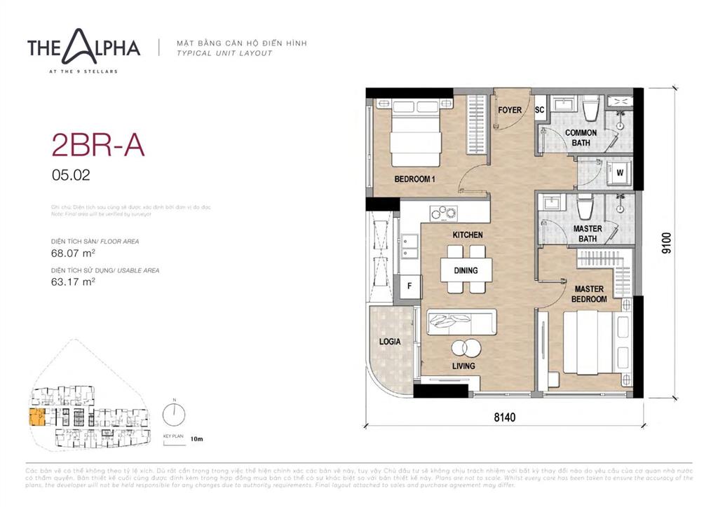 Bán gấp căn hộ 2pn, 2wc, 72m2 tại the 9 stellars, 5,2 tỷ, q9, tp.hcm