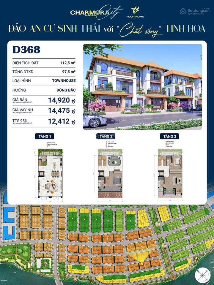 Bán nhà tại charmora city trục đường d3  vị trí đẹp gần sông và công viên giá siêu tốt