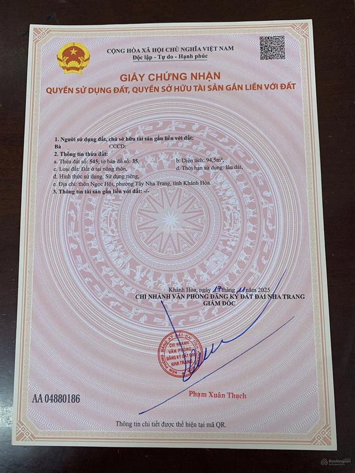 Hạ giá bán nhanh chỉ 2 tỷ 350  bán đất hẻm 296 lương định của vĩnh ngọc  phường tây nha trang