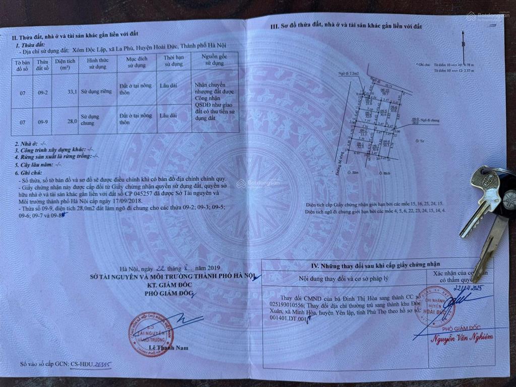Bán đất ngõ 87 đường hoa thám an khánh la phù hoài đức