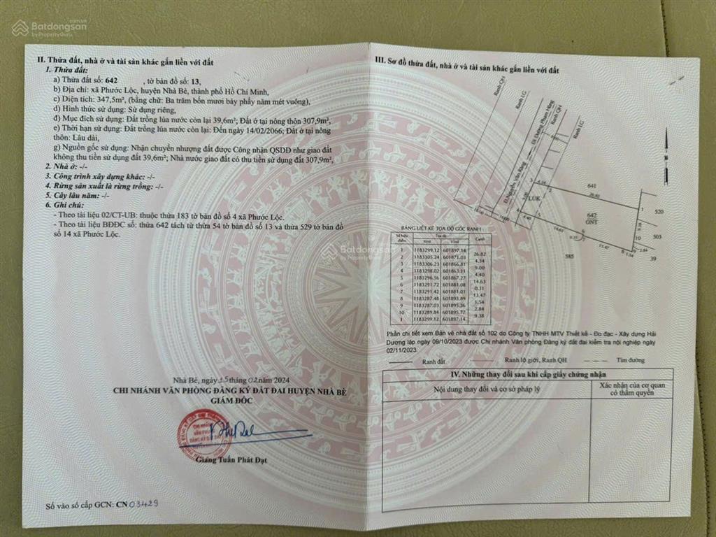 Cần bán nhanh đất ở nông thôn tại xã long thới, nhà bè