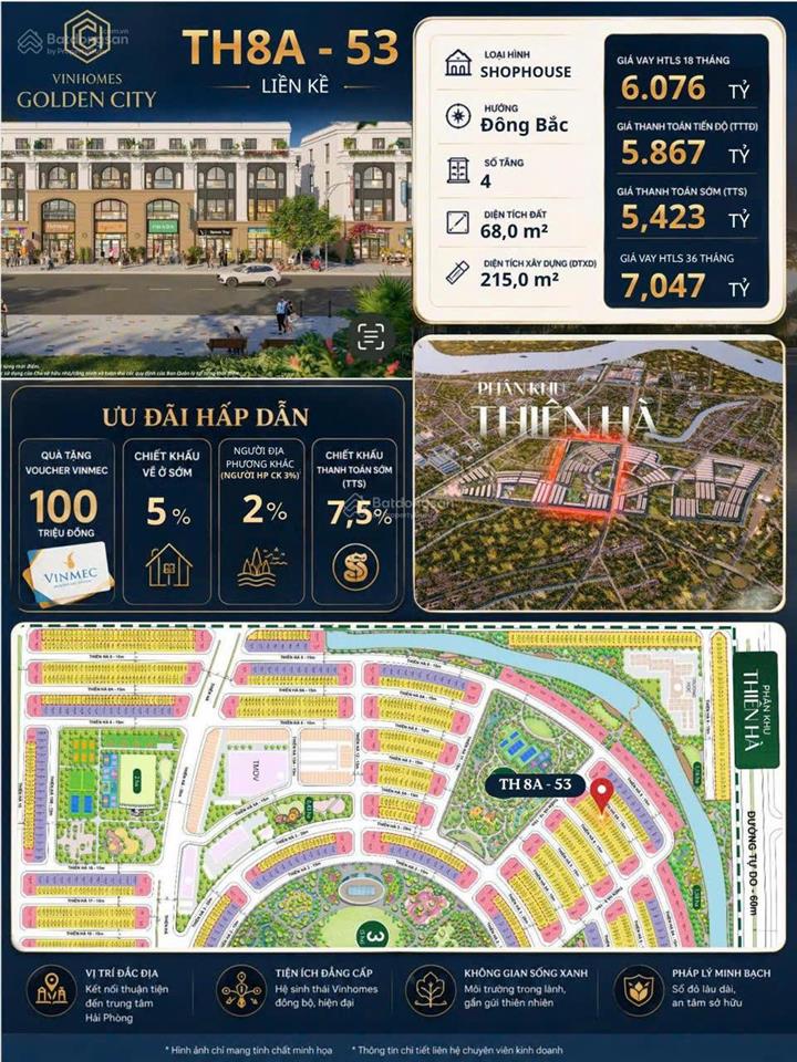 5.4 tỷ có ngay căn liền kề 68m khu thiên hà vin dương kinh nhận nhà cuối năm 26