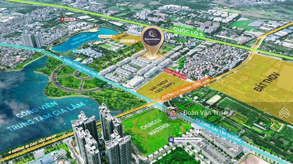 Bán căn lk bán tím view hồ điều hòa, kinh doanh cực tốt, giá rẻ vô địch dự án eurowindow twin parks