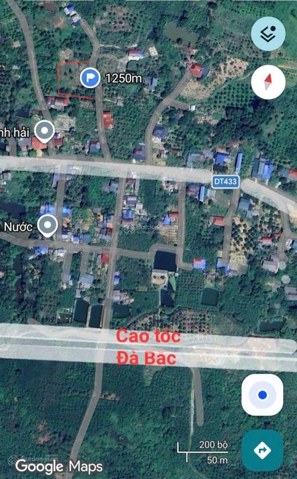 Bán rẻ 1250m đà bắc giá 1.38 tỷ. mặt tiền 38m