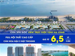 Cần bán căn 3pn góc 2 mặt thoáng view trực diện vịnh hạ long giá tts 95% = 6,5 tỷ full nội thất
