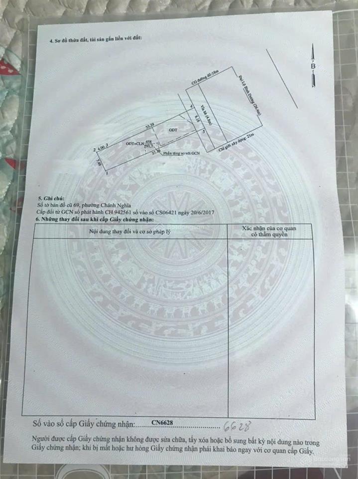 Chủ cần bán lô đất mặt tiền quốc lộ 13 phường chánh nghĩa cũ (phường thủ dầu một mới)