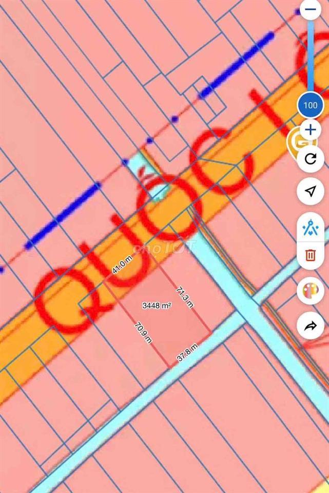 🏠BÁN 3.346M²(NGANG 40m) MT QL61C – ĐỐI DIỆN KCN TÂN HOÀ – 1.3 TỶ/CÔNG.