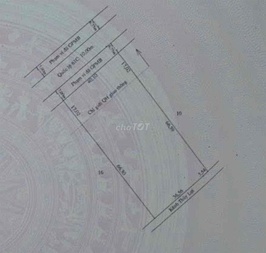 🏠BÁN 3.346M²(NGANG 40m) MT QL61C – ĐỐI DIỆN KCN TÂN HOÀ – 1.3 TỶ/CÔNG.