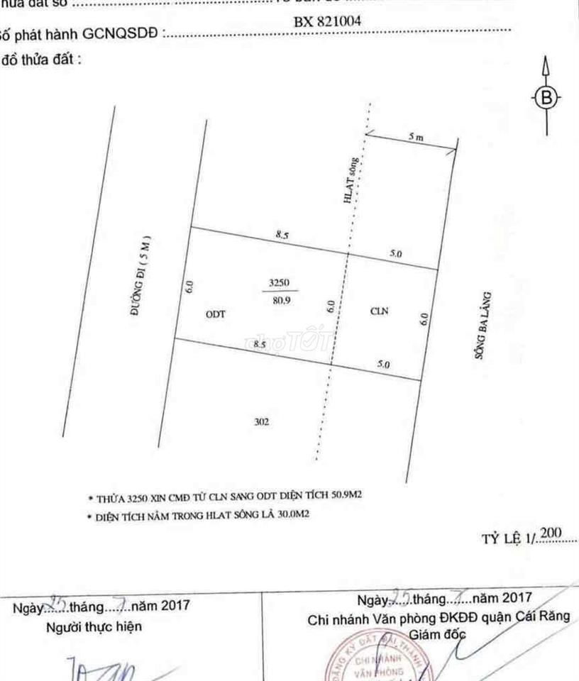 🏠BÁN NỀN 80M² – KV BA LÁNG, CÁI RĂNG – CÁCH CẦU BA LÁNG 500m