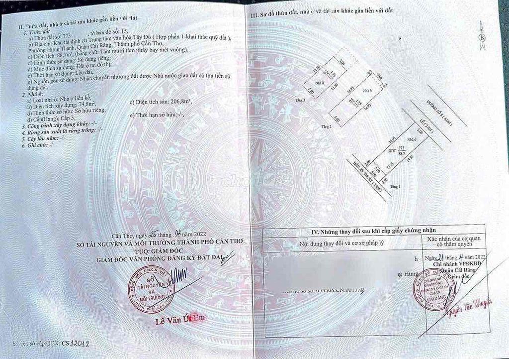 NHÀ 2 LẦU GẦN CÔNG VIÊN VÀ TRƯỜNG HỌC - KDC VĂN HOÁ TÂY ĐÔ - GIÁ: 4.8