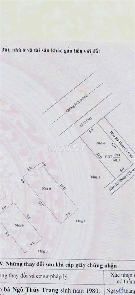 BÁN NHÀ 2 LẦU - CÓ HẺM HÔNG 2M - SỔ HỒNG HOÀN CÔNG - KDC HƯNG PHÚ