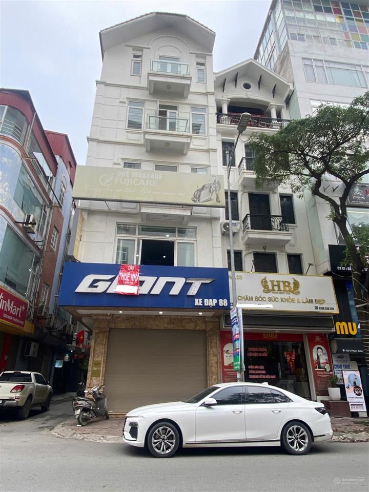 Cho thuê nhà mặt phố hoàng quốc việt, cầu giấy, hà nội. dt 80m2 x5t, mt 5m, thông sàn, thang máy.