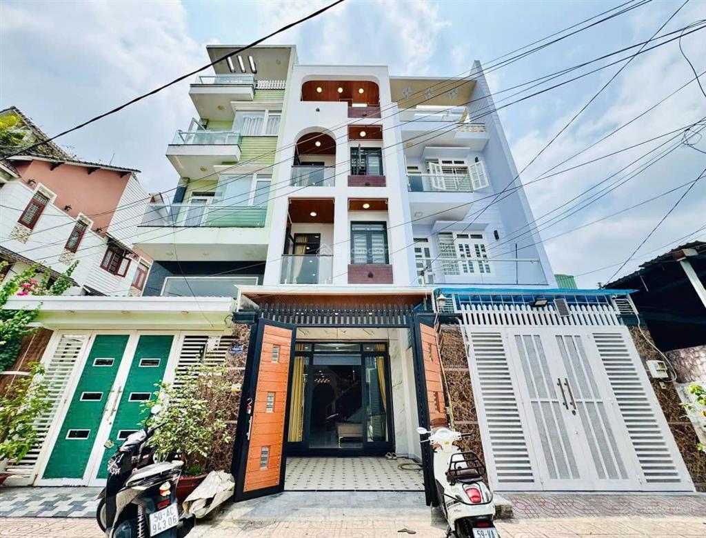Nhà full nội thất, hẻm thông 8m, phan huy ích p12 4x18m, trệt, 3 lầu, 4 phòng ngủ, 5wc = 22 triệu