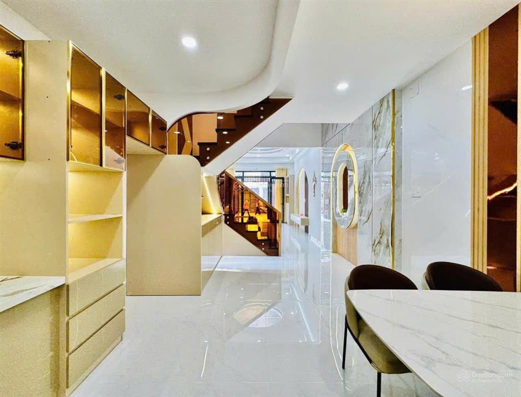 Nhà full nội thất, hẻm thông 8m, phan huy ích p12 4x18m, trệt, 3 lầu, 4 phòng ngủ, 5wc = 22 triệu