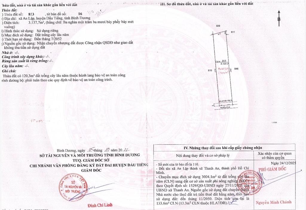 Bán 3,138m2 đất đường đt 748, xã thanh an, hồ chí minh, đã đóng tiền một lần 3,004m2 skc