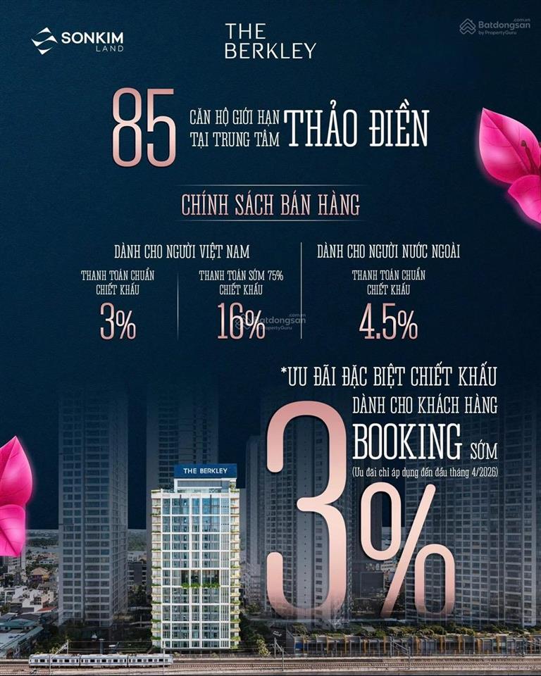 Pkd the berkley thảo điền nhận booking boutique hiếm | nhận nhà sớm | khai thác lưu trú