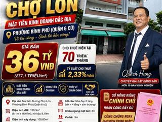 Bán Nhà MT Chợ Lớn - Bình Phú Quận 6 - 6 Tầng - HĐT 70Tr - Chỉ 36 Tỷ - timnhapho.vn