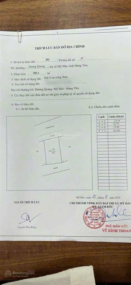 Thổ cư 295m2 f0 f0 view sông hiếm có tại dương quang