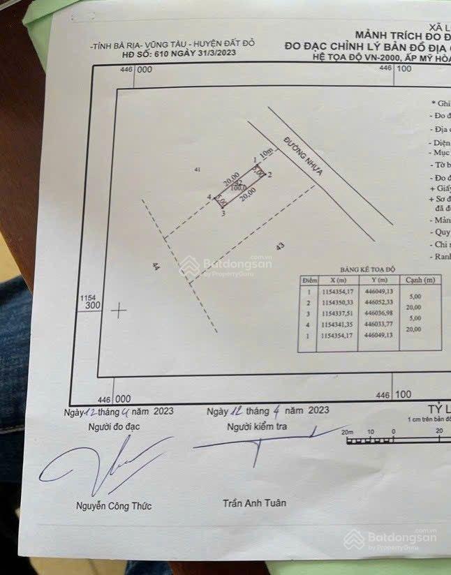 Đất ven biển phước hải  brvt. dt 20x58m đi biển phước hải chỉ 4km dt 1124,7m2