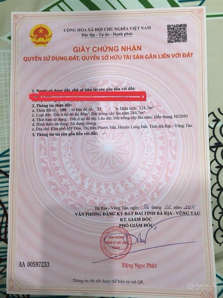 Chủ cần tiền xử lý công việc giảm ngay 200 triệu bán 2 lô đất đẹp tại xã phước hải