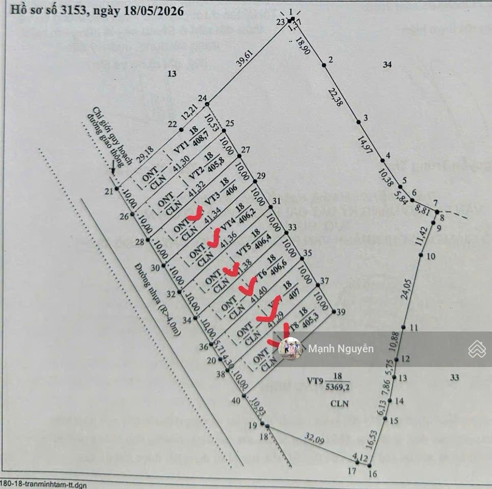 Lô liên kề  thị trấn phước hải  ngay tỉnh lộ 44b cách biển chỉ 5km cạnh bên khu dân cư phan gia