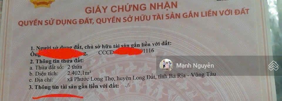 Chủ ngộp hạ giá sâu lô đất mặt tiền 32m đường nhựa đất đỏ vị trí xã đất đỏ tp. hcm