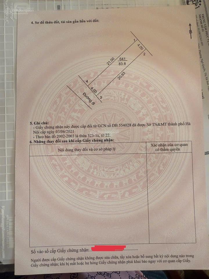 Chính chủ bán gấp lô đất 83,3m² thổ cư tại xã sơn đông, tx sơn tây, hà nội  ô tô tránh  sổ đỏ sẵn