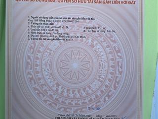 Cần chuyển nhượng lại lô đất đẹp hẻm sinco,an lạc,bình tân,5,9tỷ,55,1m2,giá cực chất vị trí cực đẹp