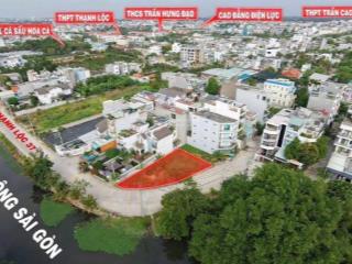 Đất xây villa nhà vườn  mặt sông  sử dụng tới 350m2  đường trước đất 12m