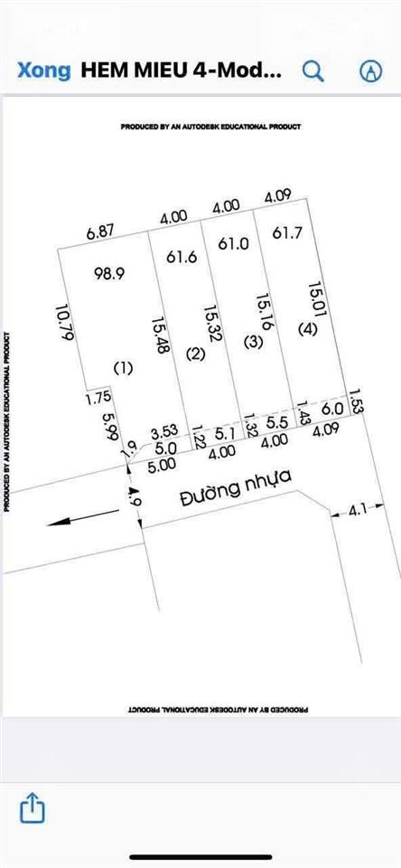 Đất 1/ thạnh xuân 25 (đường ba phụ)  shr  (4 x 16)  đường thông