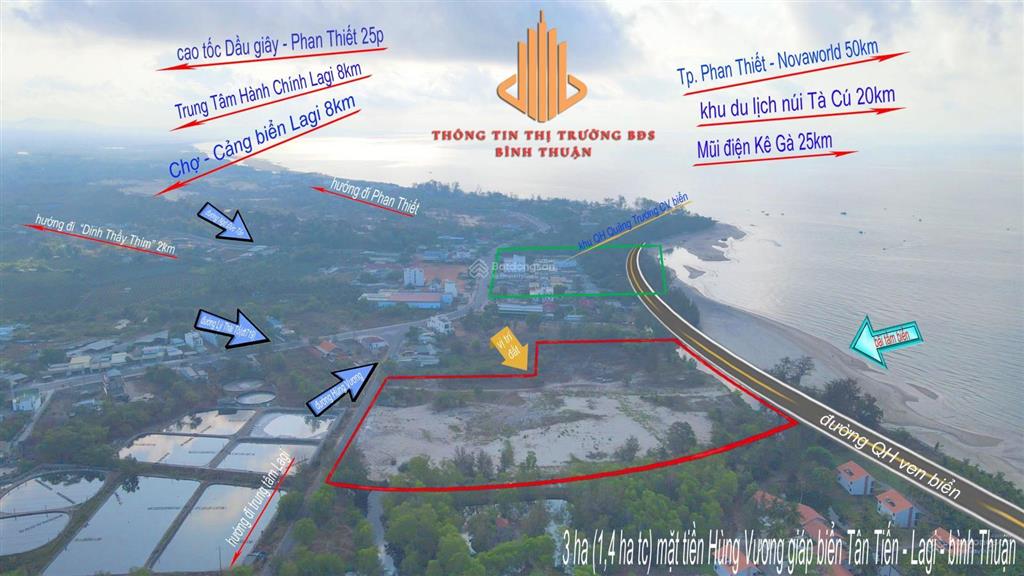 3 ha (1,4 ha thổ cư) giáp biển tân tiến  lagi  lâm đồng cần bán
