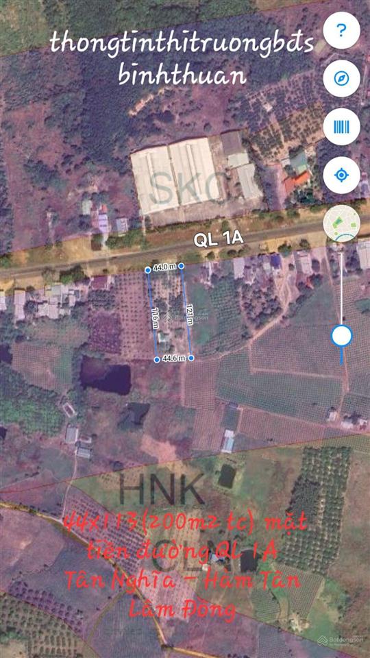 44x113m mặt tiền ql 1a  tân nghĩa  hàm tân  lâm đồng cần bán gấp