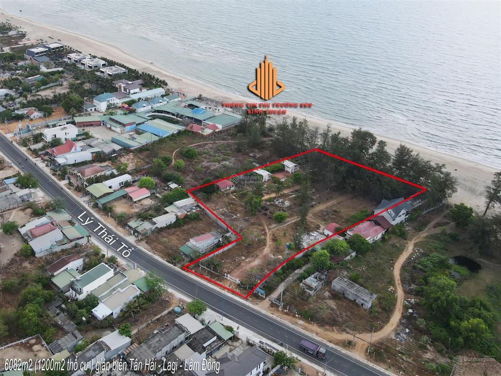 6082m2 (1200m2 thổ cư) đất giáp biển tân hải  lâm đồng cần bán