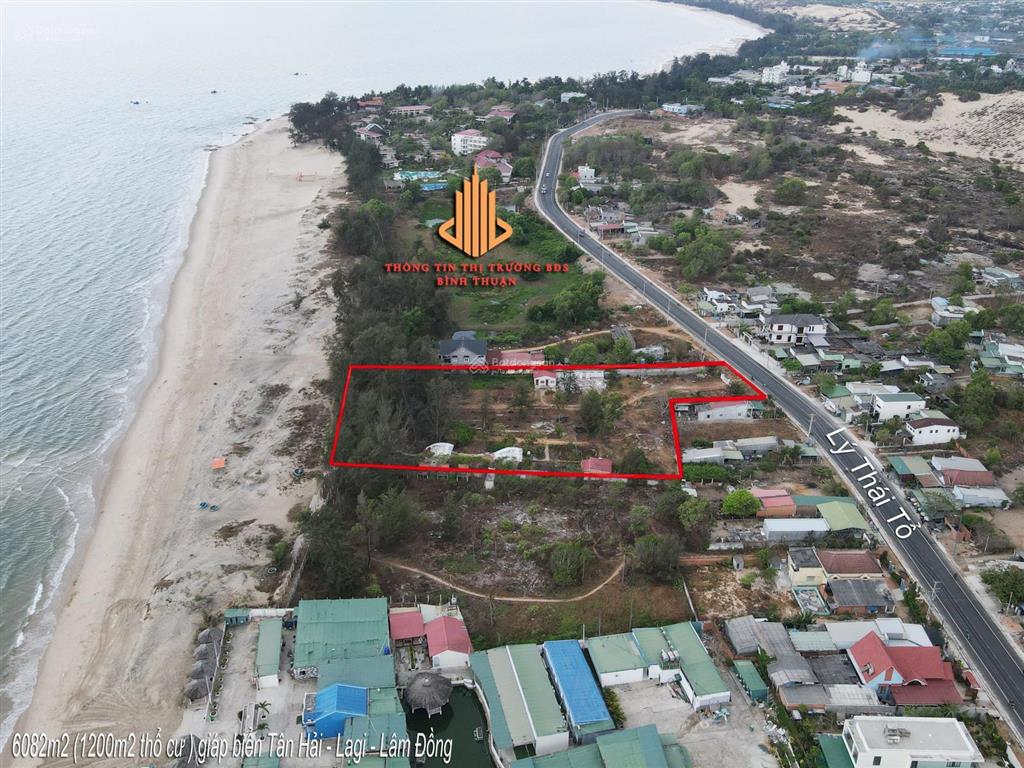6082m2 (1200m2 thổ cư) đất giáp biển tân hải  lâm đồng cần bán