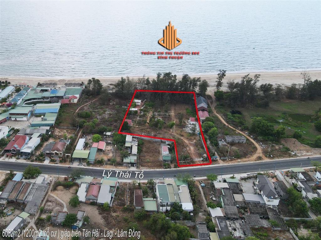 6082m2 (1200m2 thổ cư) đất giáp biển tân hải  lâm đồng cần bán
