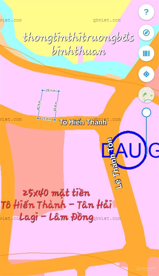 25m mặt tiền tô hiến thành  tân hải  lagi cần bán
