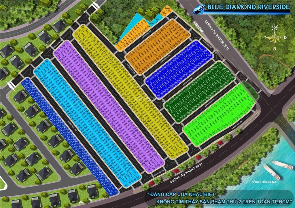 Bán lô đất ngộp 64m2(4x16), da blue diamond riverside, shr, sang tên ngay, p long phước, tp thủ đức