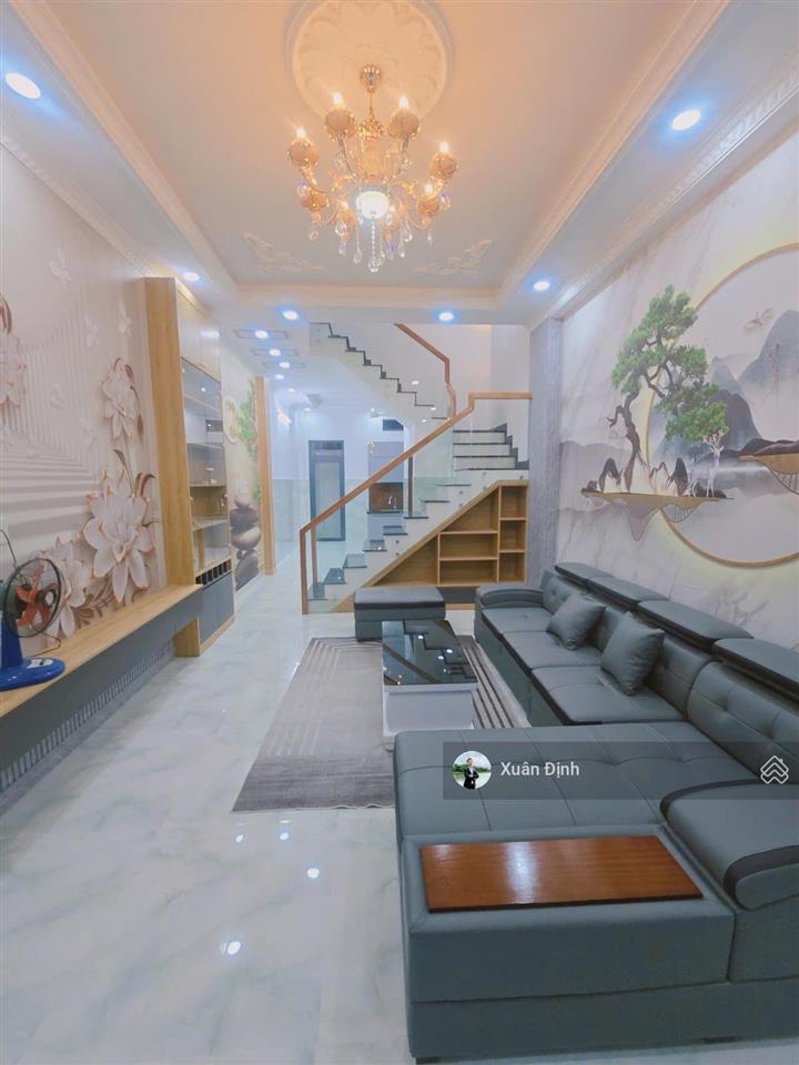 [bán gấp] nhà lò lu 4pn mới 100% 4x16m 4 tầng nội thất đẹp hẻm xe tải giá tốt 6.79 tỷ sổ hồng riêng