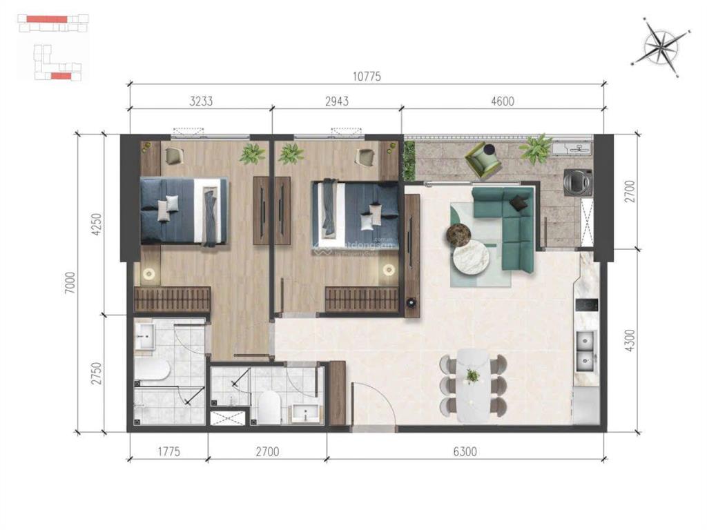 Cho thuê ch 2pn a&t sky garden gần hồ gươm xanh thuận an, nội thất căn bản, giá chỉ 6tr