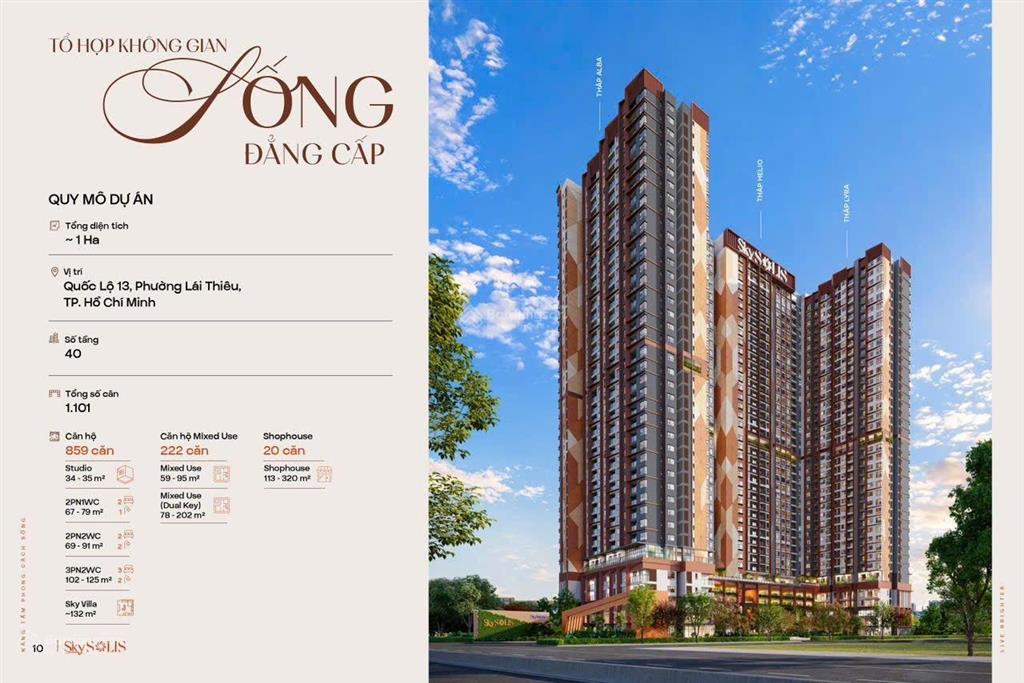 Skysolis cđt malay  căn hộ cao cấp ql13  căn 1pn 59m2  giá nhỉnh 2 tỷ