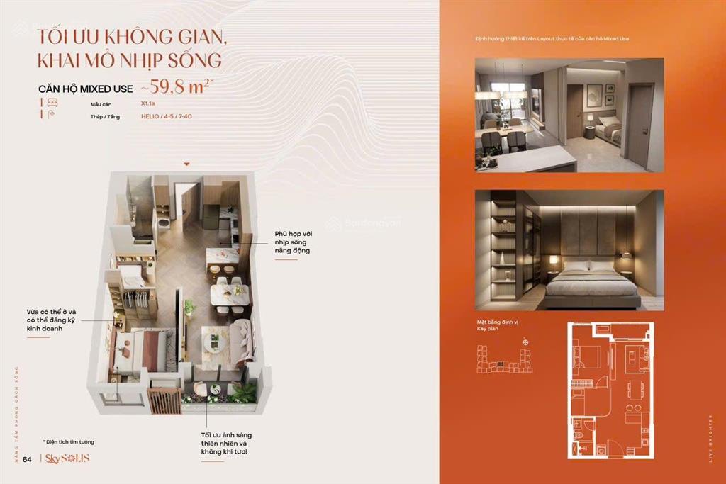 Skysolis cđt malay  căn hộ cao cấp ql13  căn 1pn 59m2  giá nhỉnh 2 tỷ