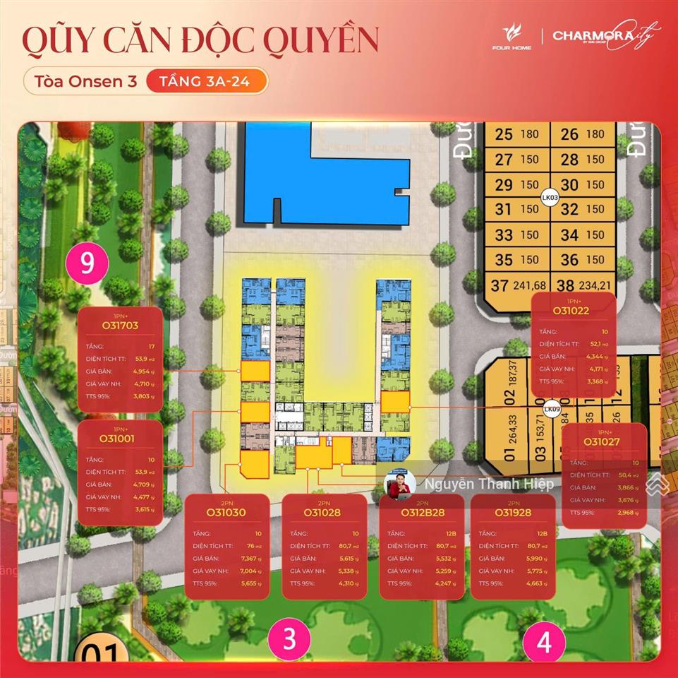 Chỉ 3,6 tỷ sở hữu căn hộ onsen 3, tầng cao hướng đông nam, view sông  view biệt thự