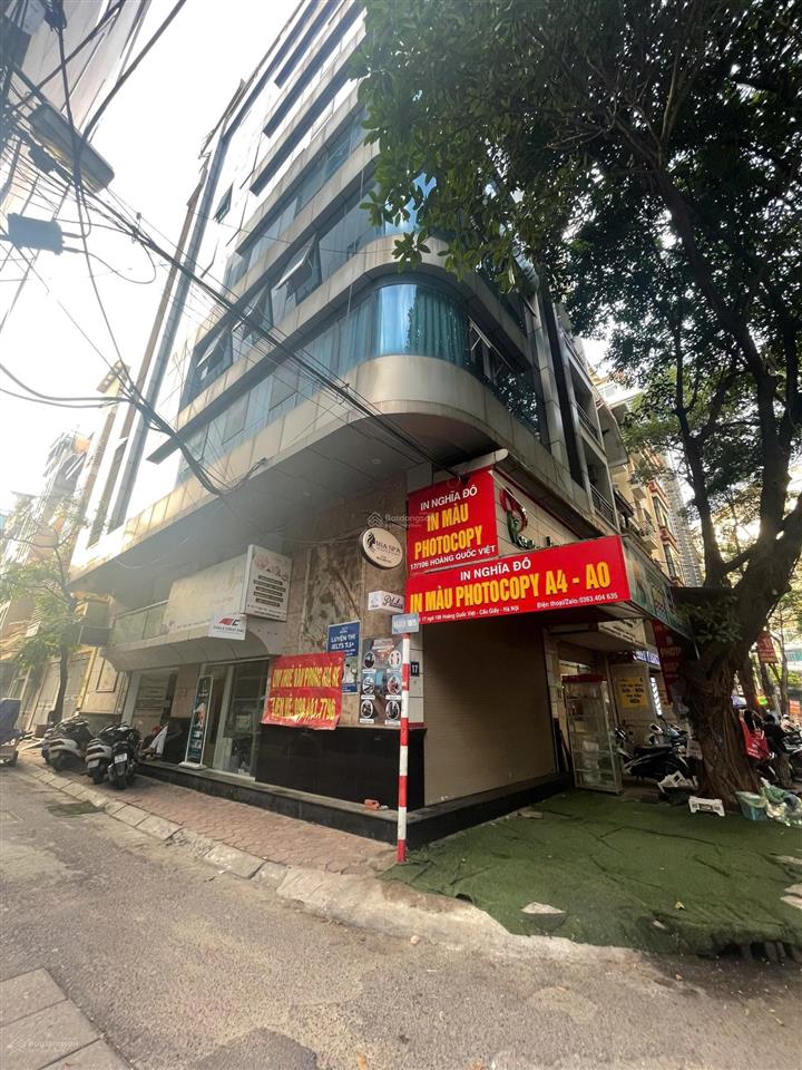 Chính chủ cho thuê vp 75m2 ngõ 106 hoàng quốc việt lô góc 2 mặt tiền view kính cực thoáng, giá 14tr