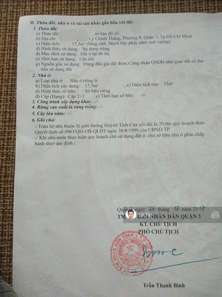 Lô góc kinh doanh lý chính thắng, quận 3, 18m2, hẻm xe tải, nhỉnh 2 tỷ