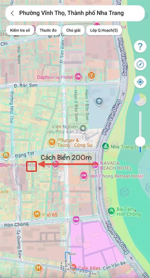 Bán đất, hẻm ô tô đặng tất, vĩnh hải, dt 84,2 m2, ngang 5,5 m, hướng tây  giá 7,2 tỷ