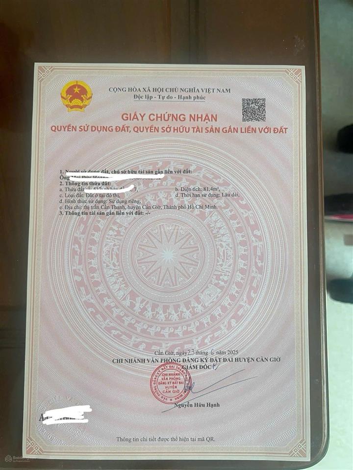 Bán lô đất góc 2 mặt tiền duyên hải và lê thương, 509,9m2, 80tr/m2, gần vinhomes paradise cần giờ
