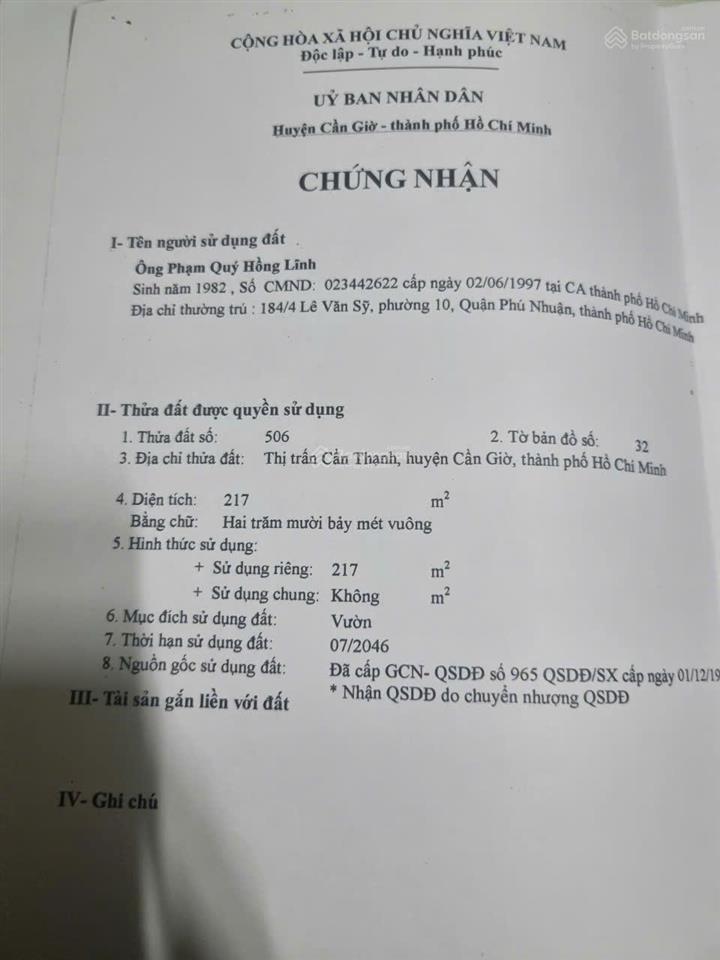 Bán căn nhà nghỉ dưỡng cần thạnh, có vườn cây ăn trái đẹp, 5000m2, giá 20tr/m2 thương lượng
