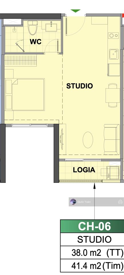 Chủ gửi bán căn studio the london, có thể ngăn thành 1pn, giá đầu tư, dễ thanh khoản