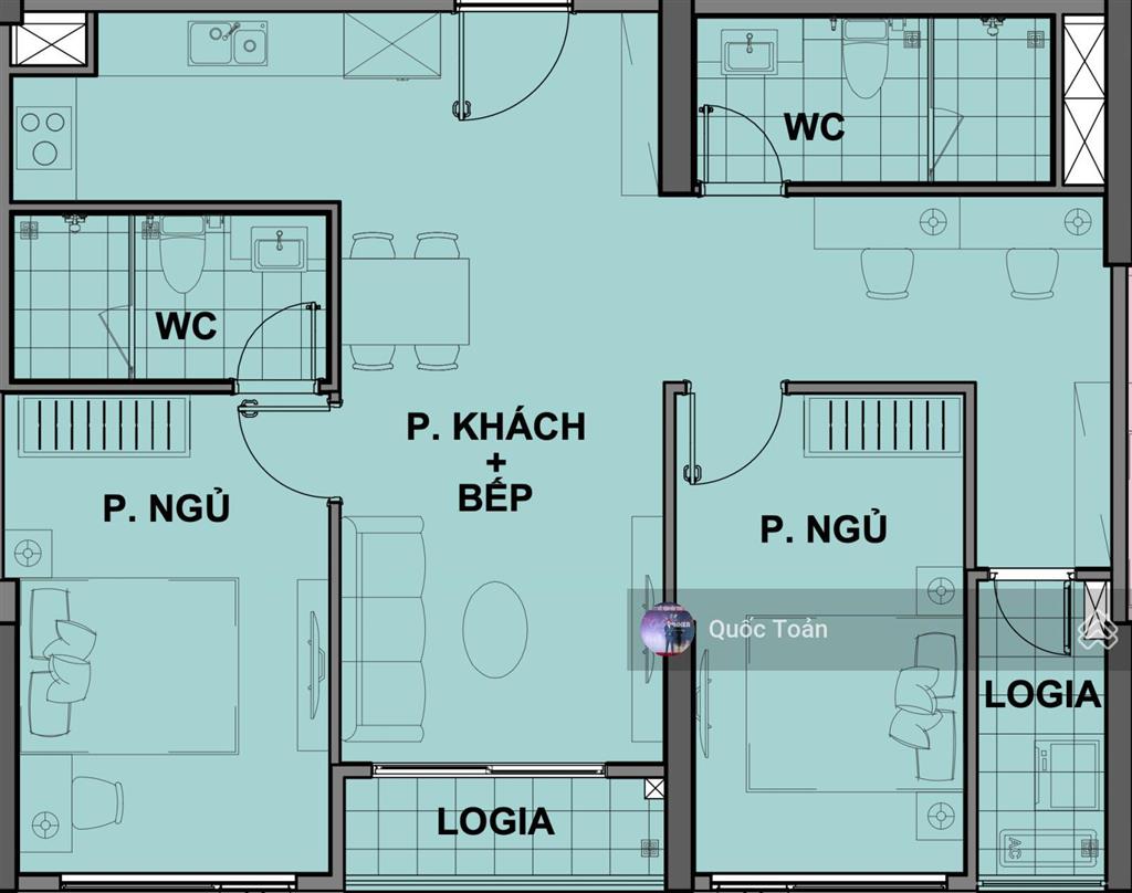 Bán gấp căn 2pn+ the beverly  vinhomes ocean park, 4,1 tỷ, 72m2, 2pn + 2wc, giá rẻ